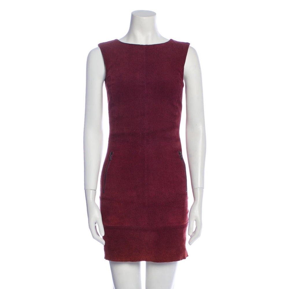DROMe Leather Dress - Beautiful Reddish Brown Leather with Metal Accents